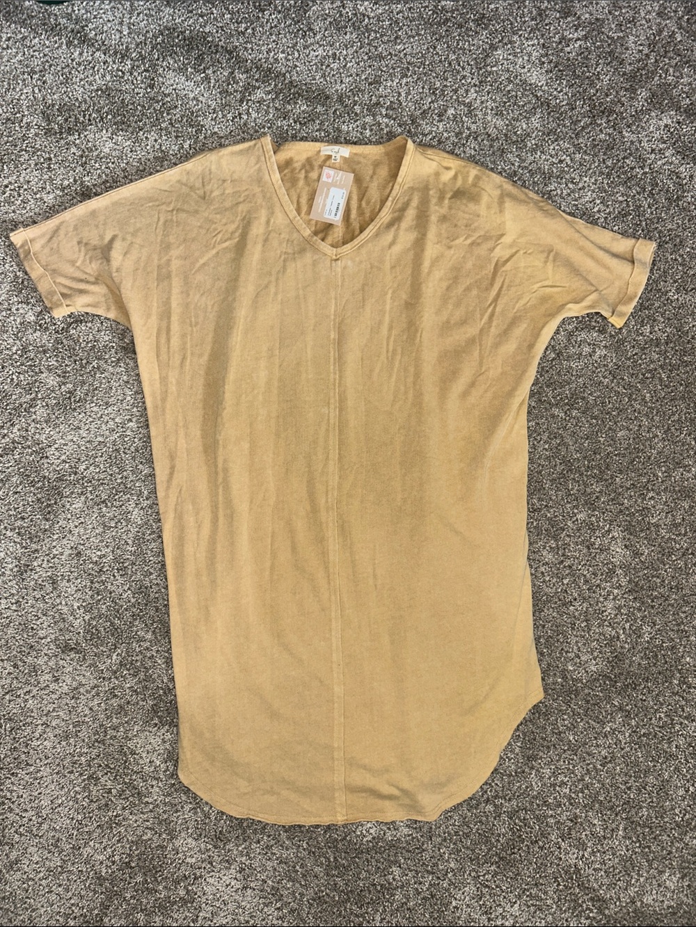 easel T Shirt Midi Dress in Camel